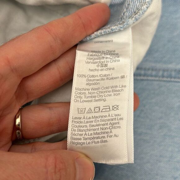 Madewell Denim Tab-Waist A-Line Midi Skirt in Lynnhaven Wash Size 24 - Picture 7 of 10